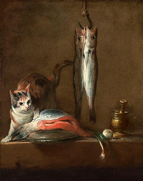 Jean Baptiste Siméon Chardin pinta gatos Calicó